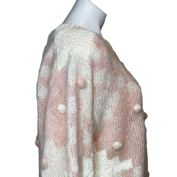 FIA Italia vintage pink and cream crew neck sweater with Pom Poms size S - Picture 9 of 16